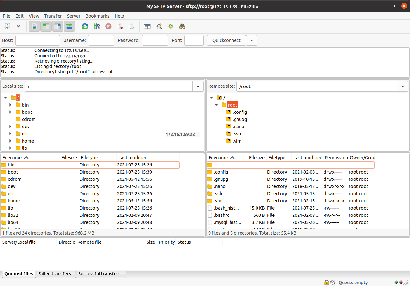 filezilla host