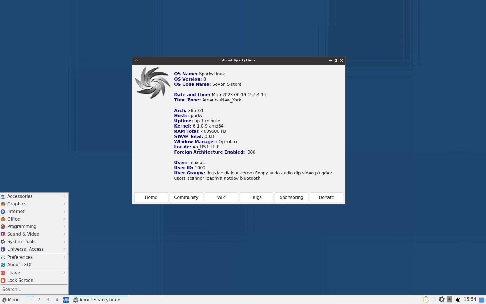 SparkyLinux 8 "The Seven Sisters"