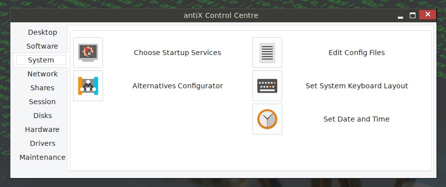 Rilasciata antiX 23 Distro Linux Systemd Free basata su Debian 12 2 Centro di Controllo antiX