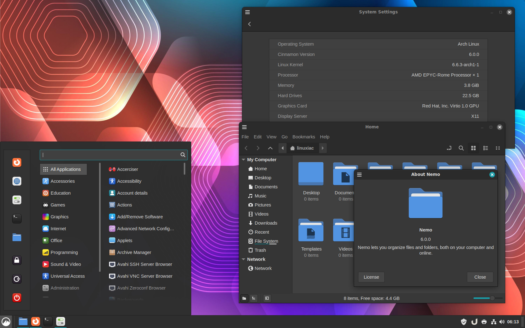 Linux Mint Cinnamon Desktop Environment