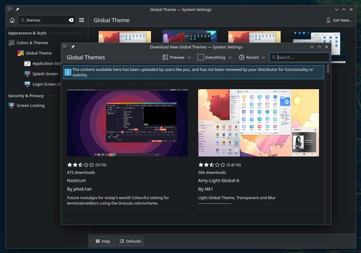KDE Plasma 6 - Aggiungi un tema globale