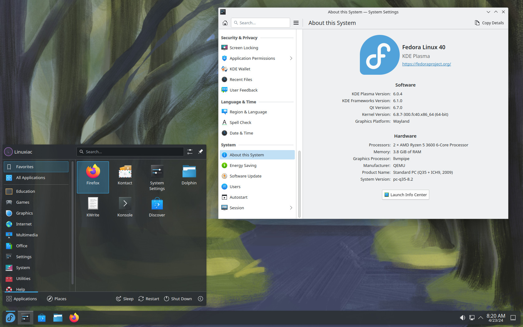 Fedora 40 KDE Plasma Spin
