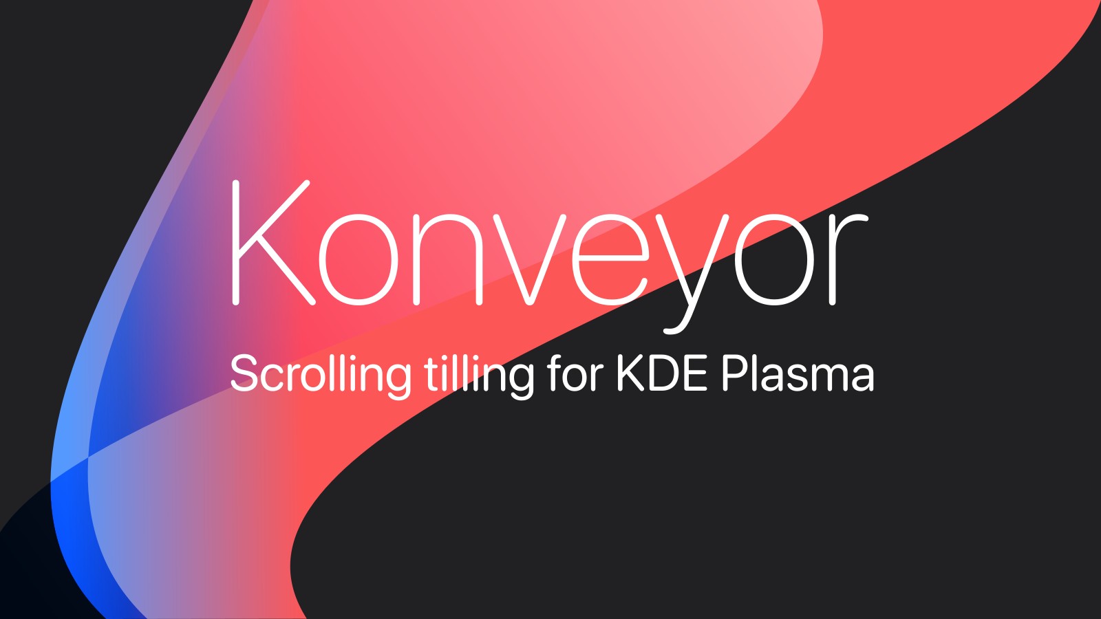 Новый проект Konveyor добавляет прокручиваемую плитку в стиле Niri для KDE Plasma Интерфейс проекта Konveyor с прокручиваемой плиткой окон в KDE Plasma
