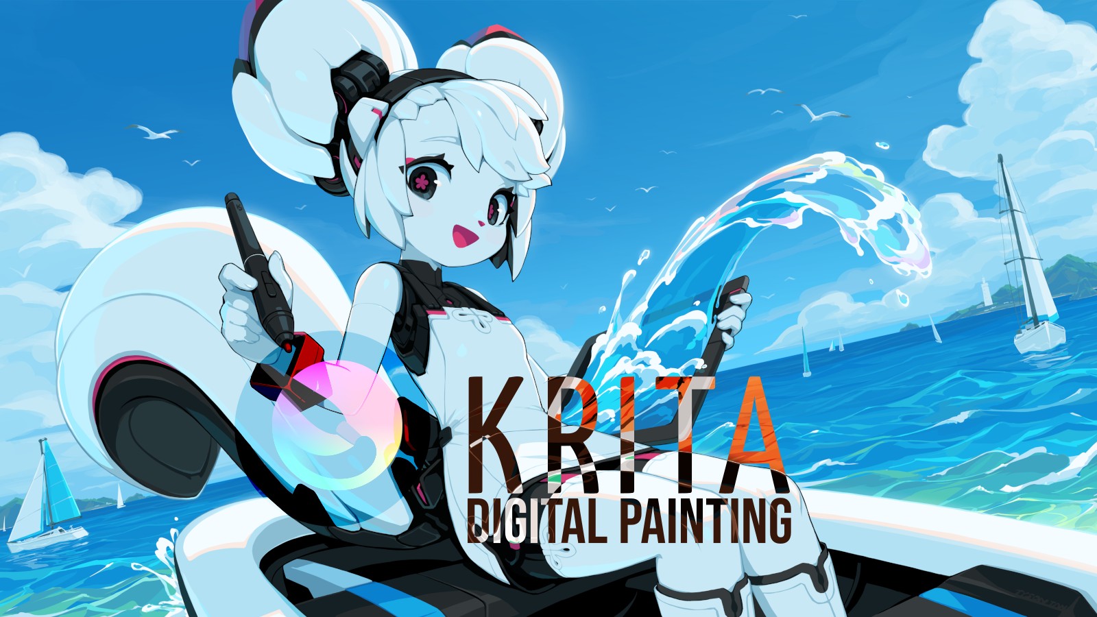 Krita 5.3.4 и 6.0.4: поддержка видео на Android и переход на Qt 6 Логотип программы для рисования Krita