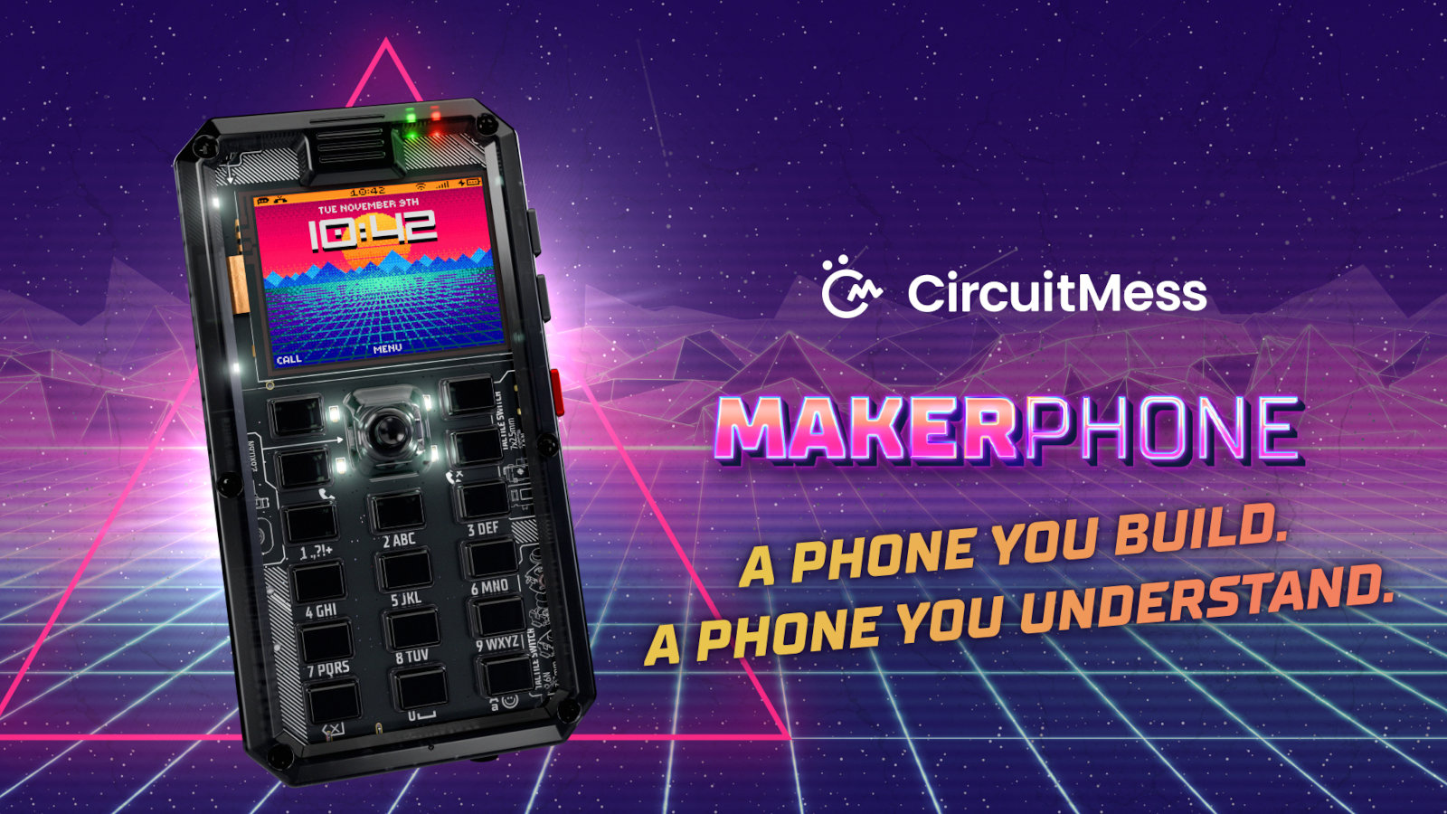 MAKERphone 2.0: открытый 4G-телефон для самостоятельной сборки Собранный своими руками телефон MAKERphone 2.0 с цветным дисплеем